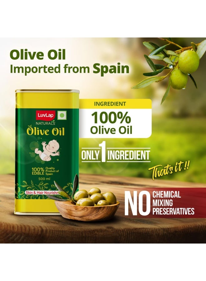 لوفلاب زيت تدليك الجسم للأطفال من لوفلاب ناتشورالز، زيت زيتون نقي 100% للمواليد الجدد، 500 مل، منتج إسباني فاخر، غني بفيتامين E، يعزز قوة العظام والعضلات. - Image 2